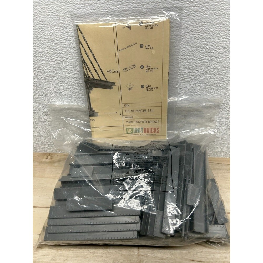 2020 UB Unit Bricks Cable Stayed Bridge 194 Total Pieces New-Sealed